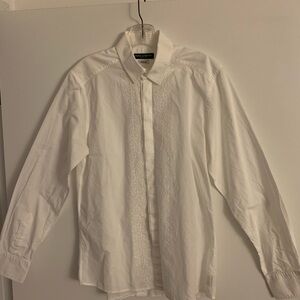Dolce & Gabbana GOLD Embroidered White Long Sleeve Button-Up Shirt